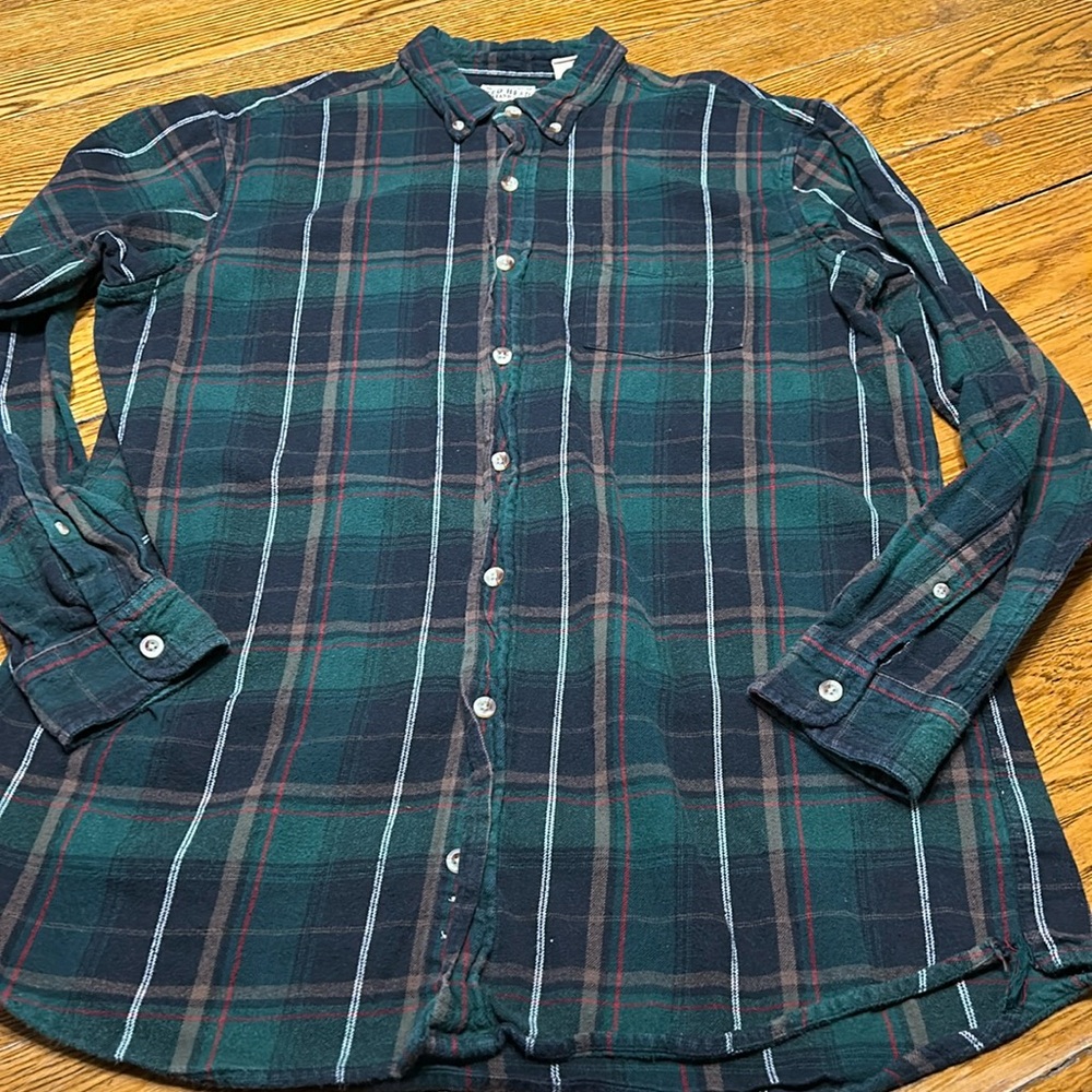 Red Head Brand green flannel plaid button up shirt. Men’s Size XLT